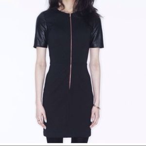 Hunter Dixon Leather Sleeve Dress